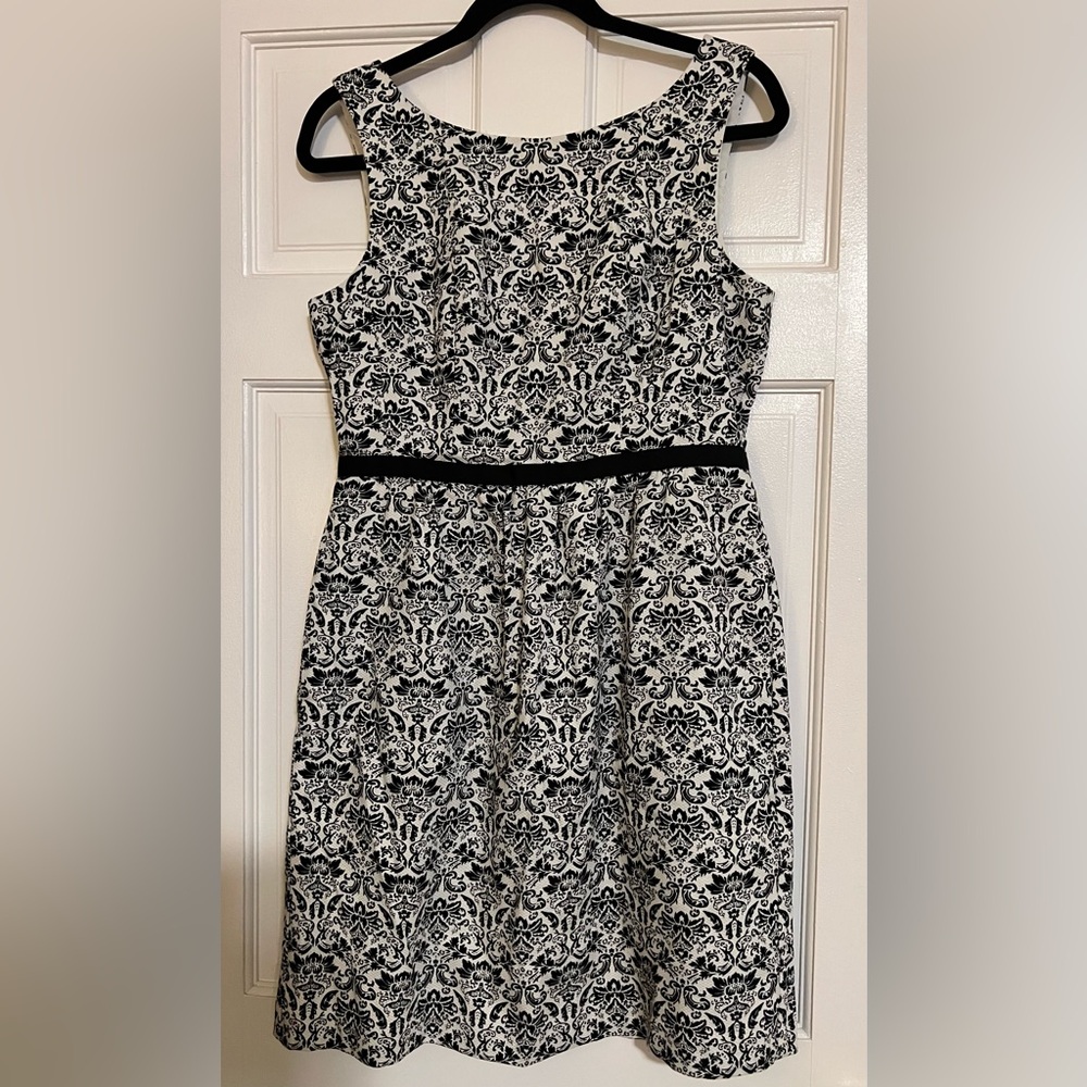 LOFT Black and White Floral Mini Dress